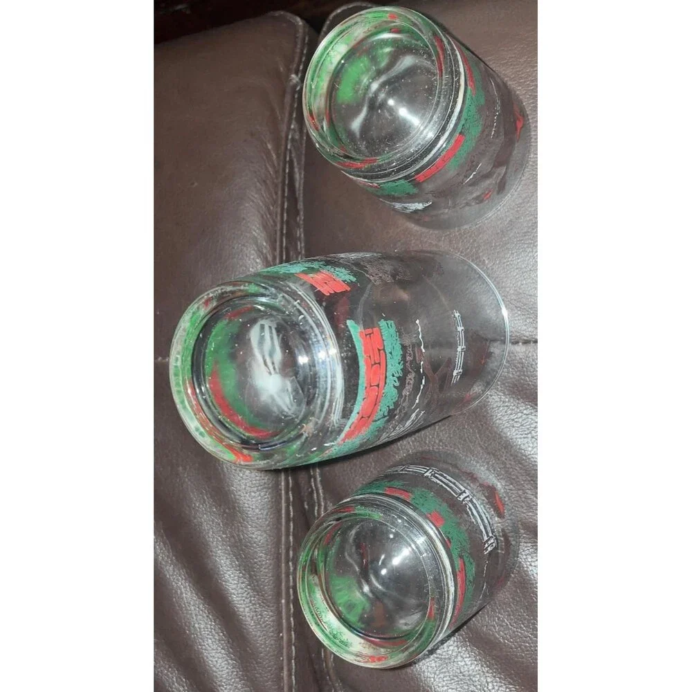 Vintage Fox Hunt Barware Glasses 3 Highball & Rocks Glasses Equestrian